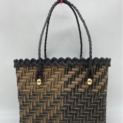 年末セール❣️未使用■エコクラフトバッグ■エコクラフト■黒×茶色の画像