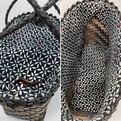 年末セール❣️未使用■エコクラフトバッグ■エコクラフト■黒×茶色の画像