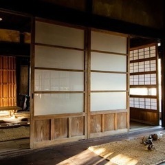 古民家　ガラス　磨りガラス　引き戸　建具