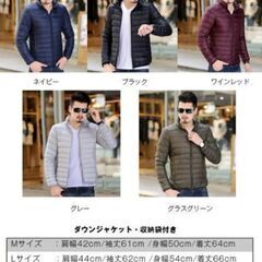 【新品、未使用】  【 メンズ 】ウルトラ ライトダウン 羽毛90% フェザー アウター 持ち運び収納袋付【Size: 日本サイズL相当】の画像