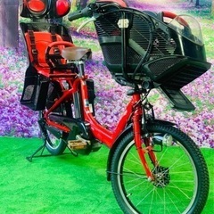 ❹ 4532子供乗せ電動自転車ヤマハ3人乗り新品20インチ良好バ...