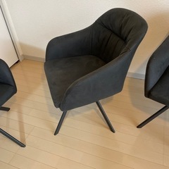 グレー　ファブリックチェアの画像