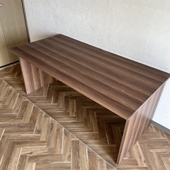 【限定値下げ！】ウォルナット　パソコンデスク 幅160cm　奥行80cm　木製 平机 学習机 PCデスク オフィス家具の画像