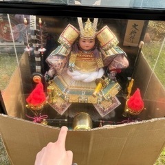 大将飾 五月人形 ガラスケース オルゴール付き