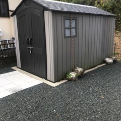 おしゃれな大きな物置、ガレージ！基礎ブロックセット！の画像