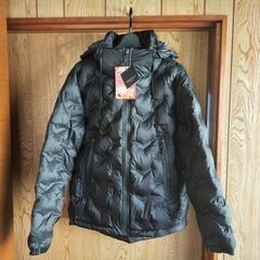 Natulyse フード付き中綿ジャケット ブラック フード付き...