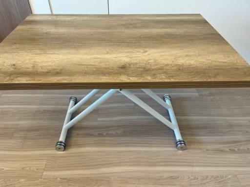 【美品】ダイニングテーブル 昇降式テーブル ガス圧120×80cm