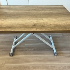 【美品】ダイニングテーブル 昇降式テーブル ガス圧120×80cm