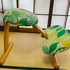 【美品】リボ バランスチェアイージー 北欧 姿勢矯正 カバー付き