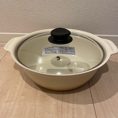 IH対応セラミック土鍋風卓上鍋　24センチ