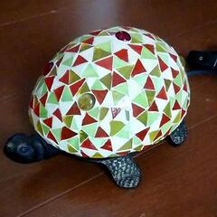 縁起の良い亀🐢のステンドグラスランプ