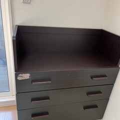 【無料に値下げしました】タンス　3段　ブラウン　茶色の画像