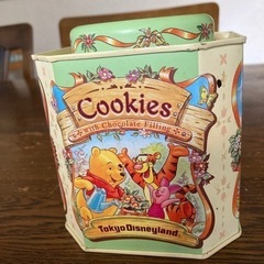 プーさんのクッキー缶（グリーン）の画像