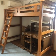 取引済みです😃木製ロフトベッド［シングル］シンプル