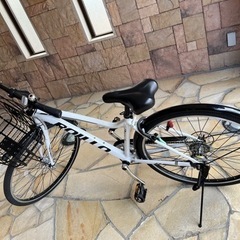 6段階ギア自転車　白　27インチ