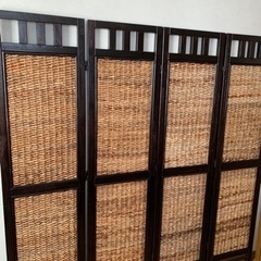 バナナリーフ　パーティション　4連　アジアン　インテリア　リゾート　バリ島の画像