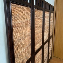 バナナリーフ　パーティション　4連　アジアン　インテリア　リゾート　バリ島の画像