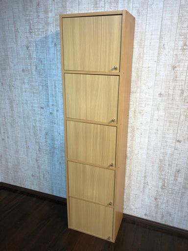 最終値下げ！５ドア（ ５段 ）収納棚　高さ１７０cmで収納力バツグン！　　221210−１