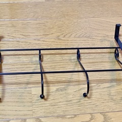 アイアン ドア ハンギング フック 4連 ブラックの画像