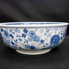 ☆土と炎の宴 茲峰 藍染草花大鉢 和食器 器 直径約22cm 札幌 北20条店の画像