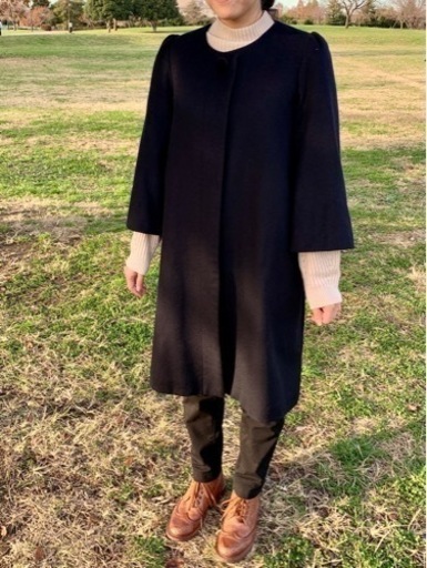 カシミア100%濃紺コート