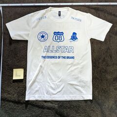 CONVERSE　Tシャツ　ホワイト生地+ブルーイラスト　Lサイズ
