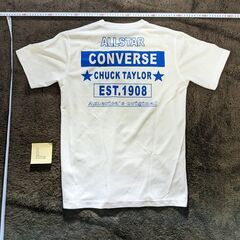 CONVERSE　Tシャツ　ホワイト生地+ブルーイラスト　Lサイズの画像