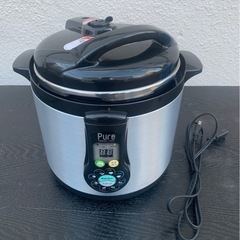 【動確済み】美品 Pure マイコン制御 電気圧力鍋 チタン制 大容量6L YBW-100C 電気圧力なべ 調理器具 煮物 蒸し物 茹で物 炊き物 スープ 