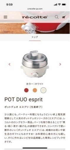 recolte  POT DUO esprit （電気調理鍋）