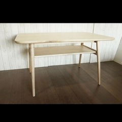 {美品}120cm幅北欧風デザイン　ナチュラル　テーブル【12/...