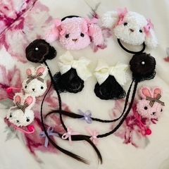 ヘアピン　ヘアゴム　シュシュ　お団子頭　かわいい　リボン　レース