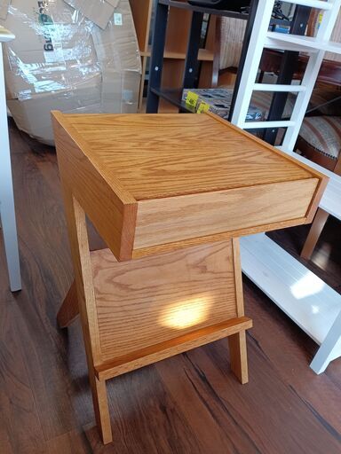 LIFE　FURNITURE　オークドロワーテーブル　　サイズ（約）幅４０×奥４０×高６０　　■近隣配送無料 買取GO‼　栄和店
