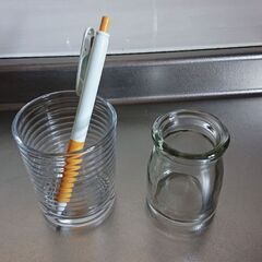 ガラス製容器 小瓶 ペン立て 一輪挿しの画像