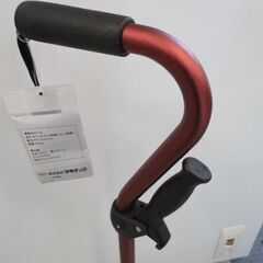 開封未使用品 マキテック アルミ製 4点支柱杖 AQS-10 補助グリップ付き レッド ステッキ 札幌市 中央区の画像
