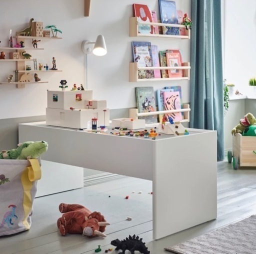 【使用短】IKEA 子供 キッズテーブル 収納付き　プラレールやブロック遊びに
