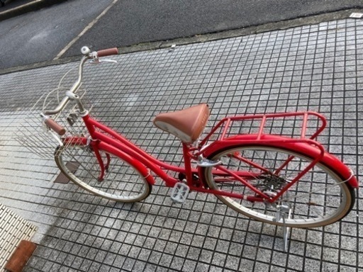 【26インチ自転車】変速なし　2色タイヤ、ファッションサドル使用❗️若林自転車　膳所店　SALE中！