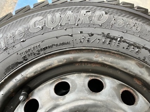 【即日完売御礼】iceGUARDスタッドレス+鉄ホイール175/70R13(中古) 履き替えサービス込