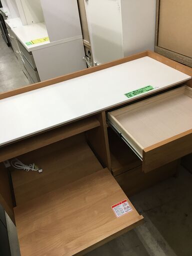 値下げしました!! 堀田木工 キッチンカウンター  レンジ台 アンアン 幅120cm アルダー 無垢材 人工大理石（石目）間仕切り 国産 日本製 レンジ台 天然木 キッチン 家電収納 120カウンター おしゃれ 堺市 石津【ジャングルジャングルサカイ石津店】