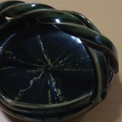 織部柄　手付き鉢　中古品の画像