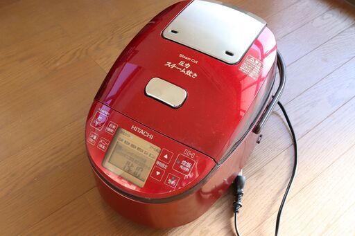 HITACHI 炊飯器 5.5合 2018年製 圧力\u0026スチームIH ふっくら御膳 メタリックレッド