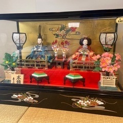 オルゴール付き雛人形 親王飾り ぼんぼり照明付
