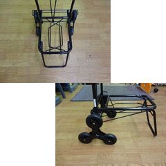 キャリーカート 幅39㎝ 軽量 折りたたみ式 3輪 ホームキャリー ガード付き ブラック 西岡店の画像