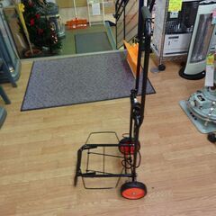 キャリーカート 幅35㎝ 軽量 折りたたみ式 ホームキャリー ガード付き ブラック 西岡店の画像