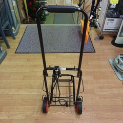 キャリーカート 幅35㎝ 軽量 折りたたみ式 ホームキャリー ガード付き ブラック 西岡店の画像