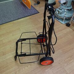 キャリーカート 幅35㎝ 軽量 折りたたみ式 ホームキャリー ガード付き ブラック 西岡店の画像