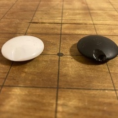 【年代物】木製　足つき碁盤と碁石、足置きセット 19路盤　324マス　へそつきの画像