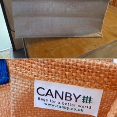 イギリス CANBY製 エコバッグ トートバッグ ジュート素材　/TJ-0682 1Fの画像