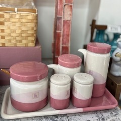 ピンク色/調味料入れセット