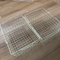 【2点】ナチュラルキッチン ワイヤーバスケット