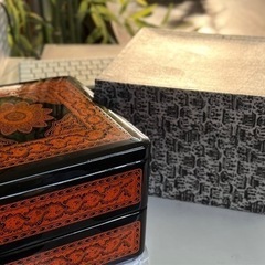 箱入り/朱色の重箱の画像